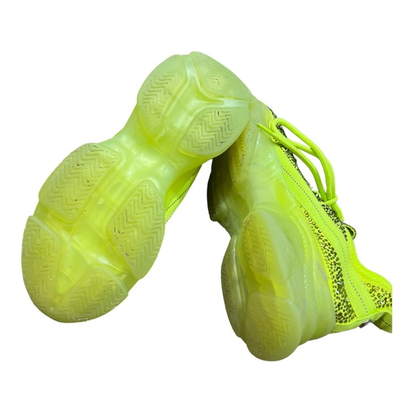 Steve Madden MAXIMA Textile Lace Up Sneakers Neon Yellow Boyfriend Sz 6.5M - Picture 5 of 6